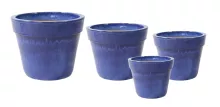 GLAZED BASIC POT FALLING BLUE