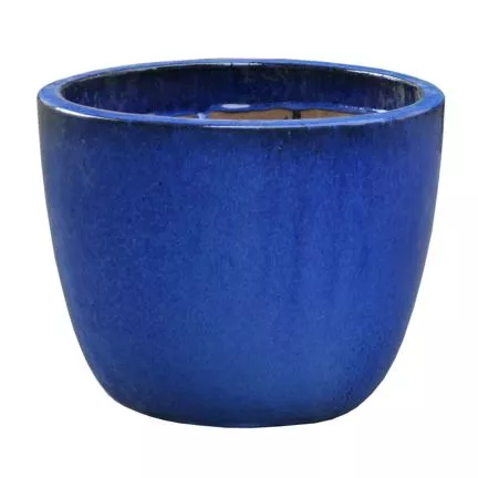 GLAZED EGGPOT BLUE