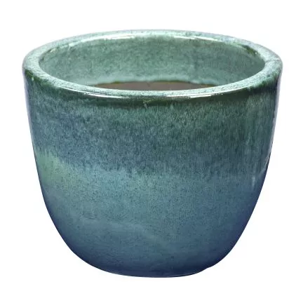 GLAZED EGGPOT OCEAN BLUE