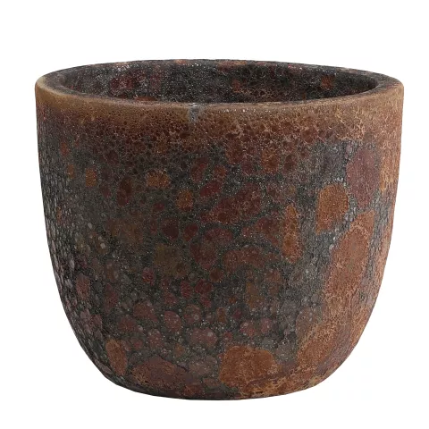 GLAZED EGGPOT S-RUST