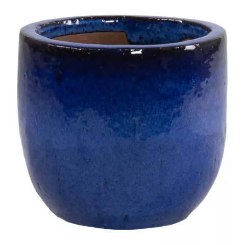 GLAZED EGGPOT BLUE