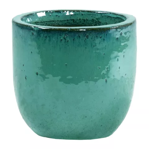 GLAZED EGGPOT OCEAN BLUE