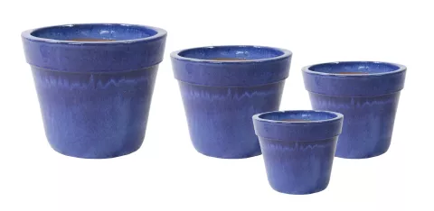 GLAZED BASIC POT FALLING BLUE