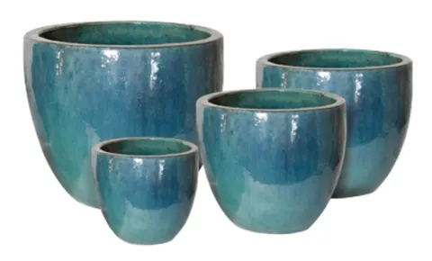 GLAZED EGG POT CELADON