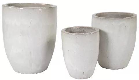GLAZED EGG VASE WHITE
